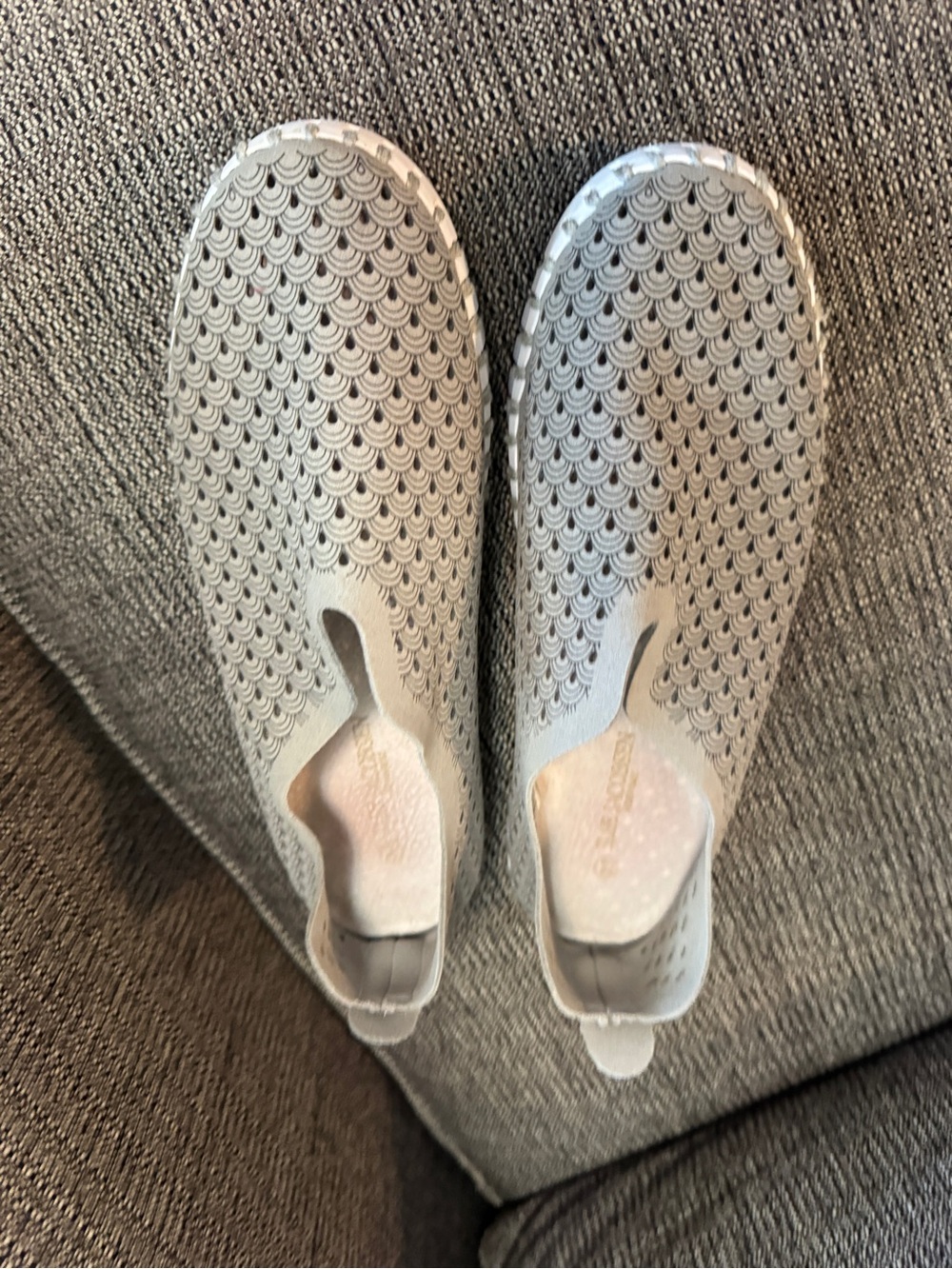 Ilse Jacobsen Light Gray Slip-On Perforated Flats